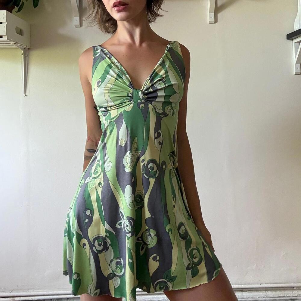 Y2K babydoll mini-dress — S